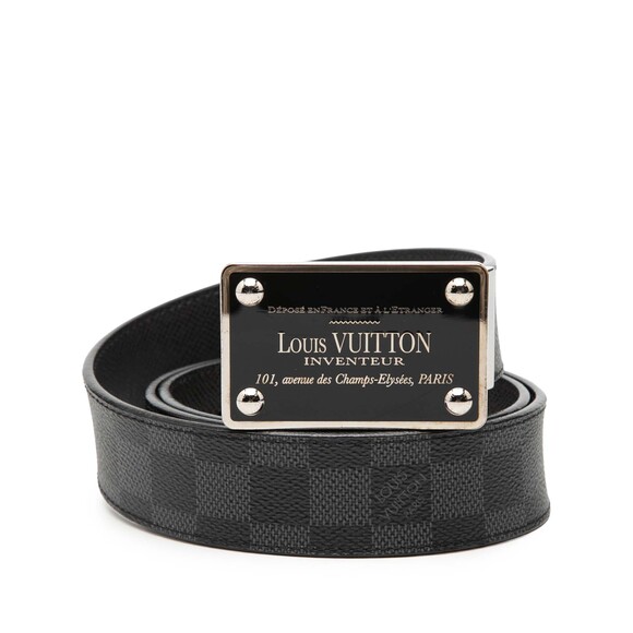 Louis Vuitton Accessories - Pre-Loved Louis Vuitton Damier Graphite Inventeur Reversible Belt